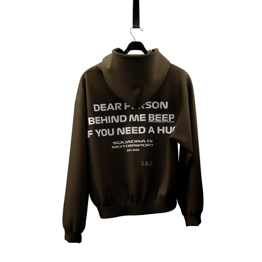 Beep If You Need A Hug Hoodie - Brown